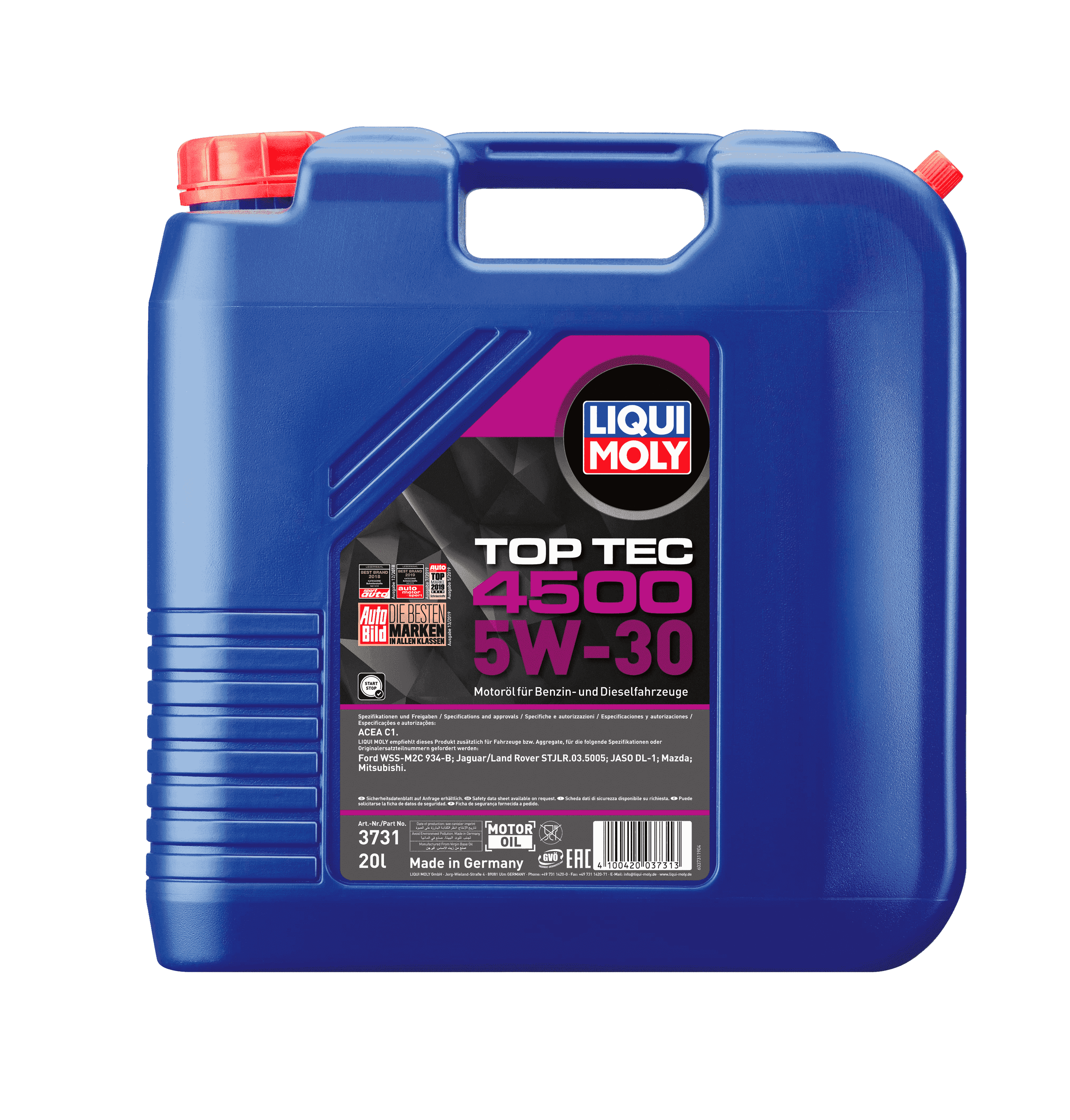 Моторное масло Liqui Moly Top Тес 4500 5W-30, 20л (LiquiMoly: 3731)